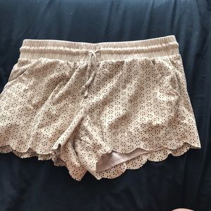 Tan patterned shorts